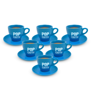 Set da 6 tazzine da caffè e piattino